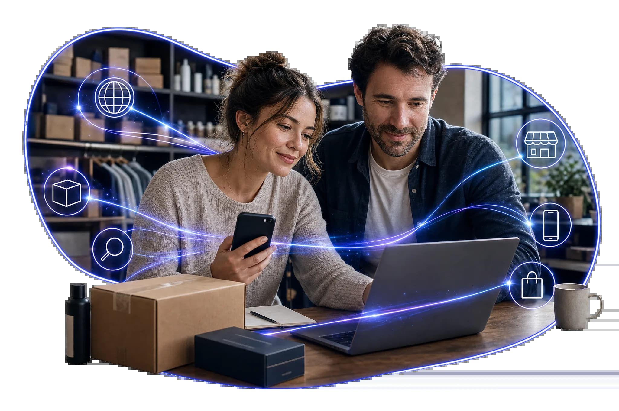 Network of consumer connections radiating across owned brands