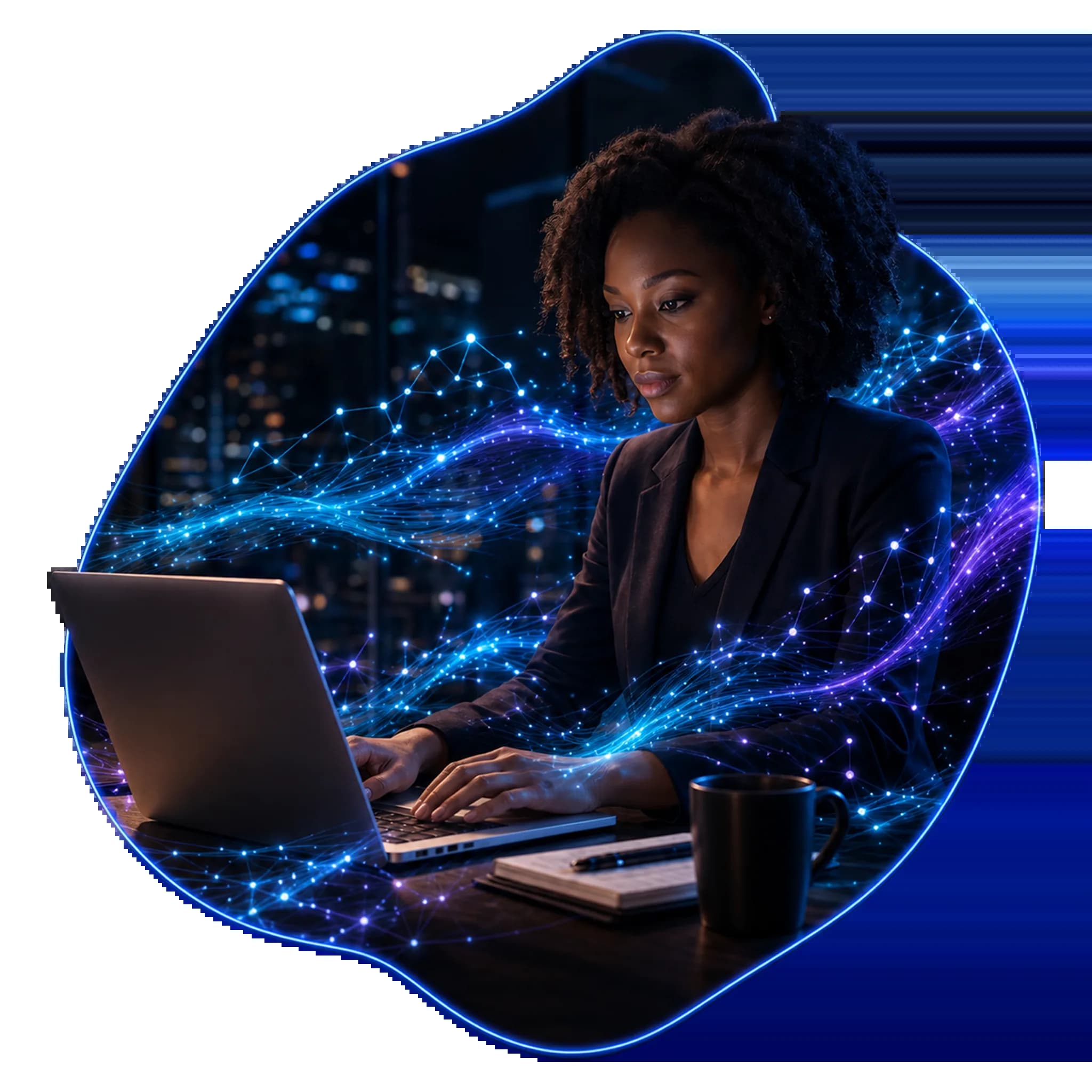 Illustration representing AI search visibility and discovery